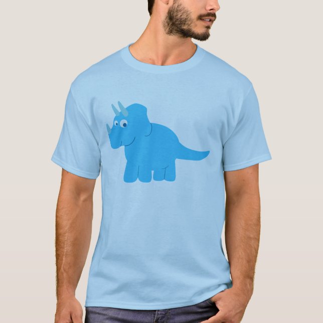 Camiseta Blue Triceratops Dinosaur (Anverso)