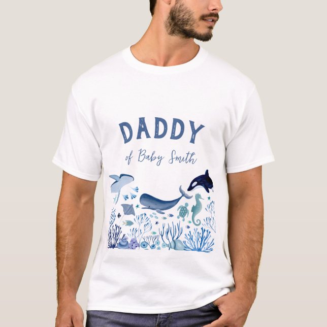 Camiseta Blue Under the Sea Daddy of Baby Boy (Anverso)
