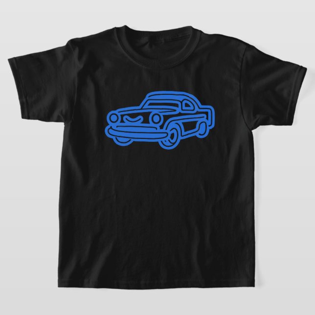 Camiseta Blue Vintage Car Illustration (Distribución)