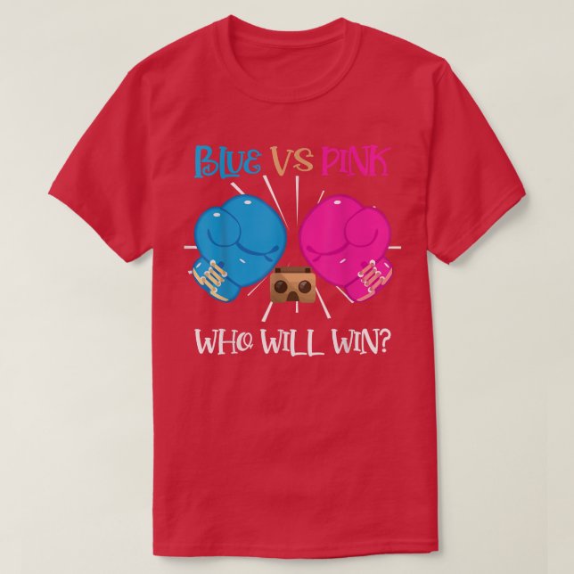 Camiseta Blue vs Pink Boing Gender Reveal party Ideal  (Diseño del anverso)