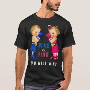 Camiseta Blue vs Pink Boxing Babies Gender Reveal Party T-4