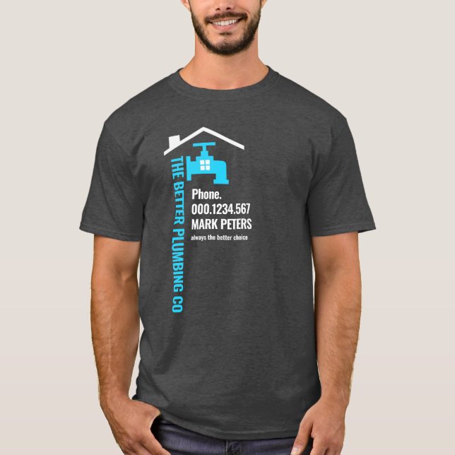 Camiseta Blue Water Pipe Your Business Name (Anverso)