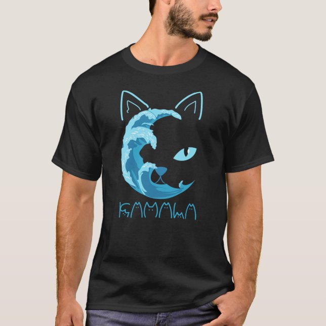 Camiseta Blue Wave of Cat Ladies Kamala Cat Typography Alph (Anverso)