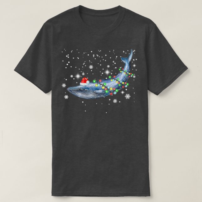 Camiseta Blue Whale Christmas Color Lights Xmas (Diseño del anverso)