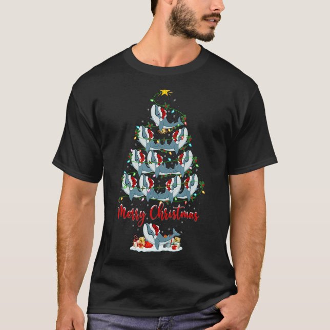 Camiseta Blue Whale Christmas Tree Lights  Blue Whale Xmas (Anverso)