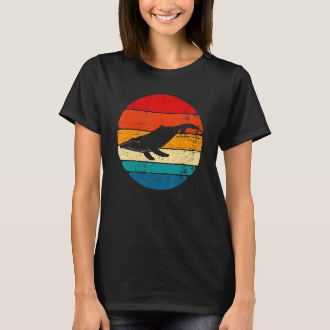 Camiseta Blue Whale, Whale Lover, Whale Art, Retro Whale (Anverso)