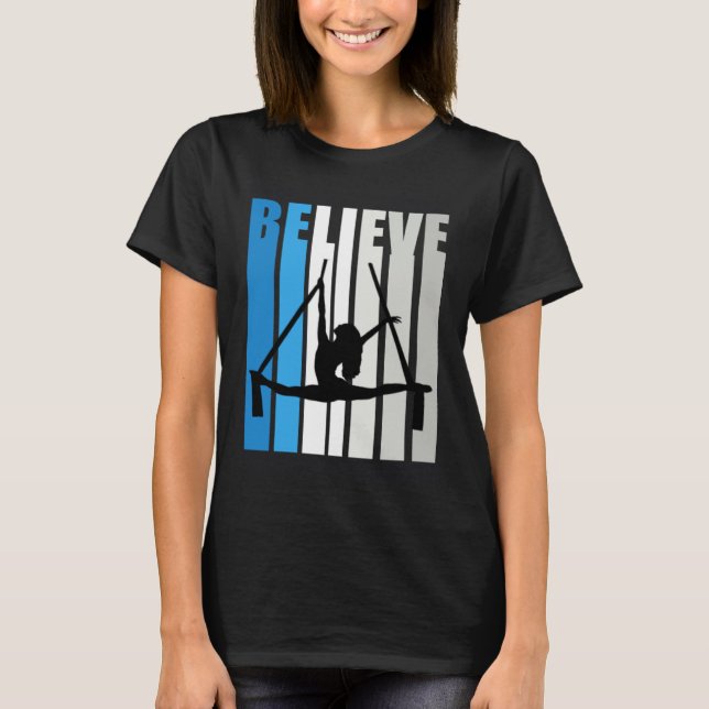 Camiseta Blue Womens Believe Air Dancer Motivational Retro  (Anverso)