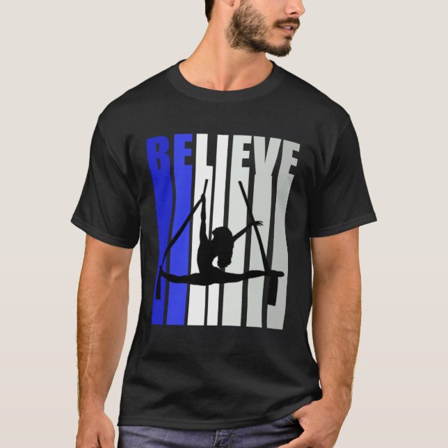 Camiseta Blue Womens Believe Air Yoga Inspirational Squad P (Anverso)
