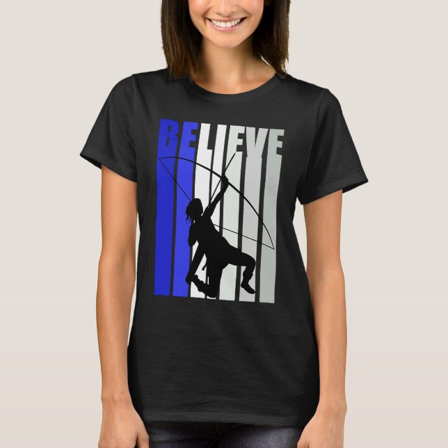 Camiseta Blue Womens Believe Archery Inspirational Archer G (Anverso)