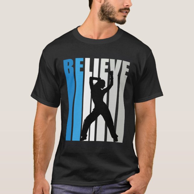 Camiseta Blue Womens Believe Dance Motivational Retro Graph (Anverso)