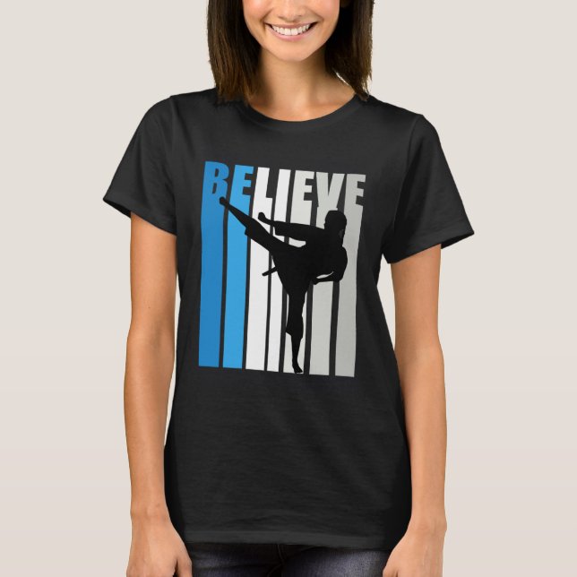 Camiseta Blue Womens Believe Jiu Jitsu Motivational Retro G (Anverso)