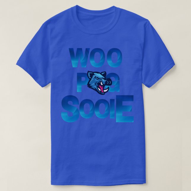 Camiseta Blue Woo Pig Sooie (Diseño del anverso)