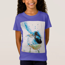 Camiseta Blue Wren Watercolor Pintando Aves Australianas