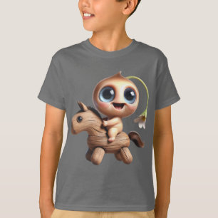 Camiseta Blueaisik en un caballo de madera