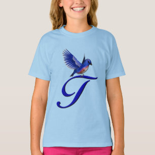 Camiseta Bluebird Elegant Monograma Inicial T