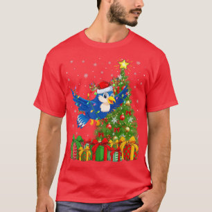 Camiseta Bluebird Lighting Xmas Tree Santa Hat Bluebird Chr