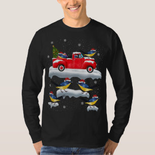Camiseta Bluebird Manejar Árbol de Navidad Rojo Camión Azul
