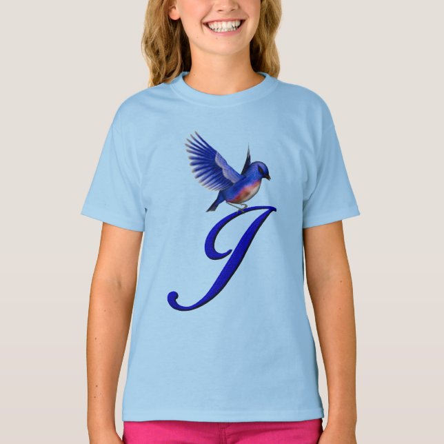 Camiseta Bluebird Monogram Initial J Elegant  (Anverso)