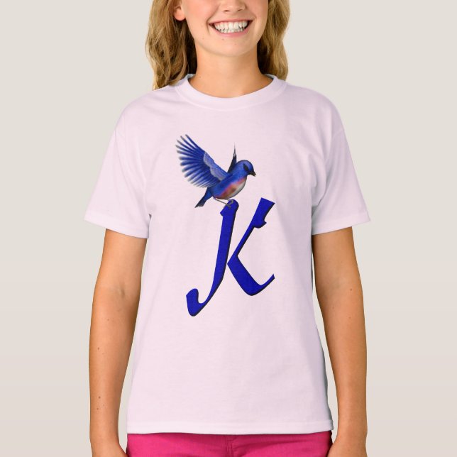 Camiseta Bluebird Monogram Initial K Elegant  (Anverso)