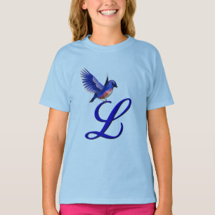 Camiseta Bluebird Monograma Inicial L Elegant