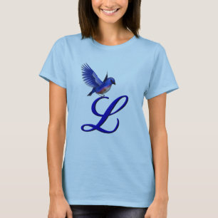 Camiseta Bluebird Monograma Inicial L Elegant