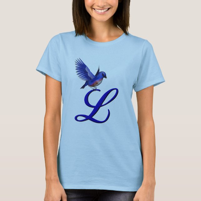 Camiseta Bluebird Monograma Inicial L Elegant (Anverso)