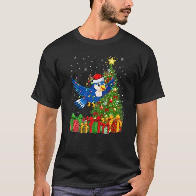 Camiseta Bluebird  Xmas Holiday Santa Bluebird Christmas Tr (Anverso)