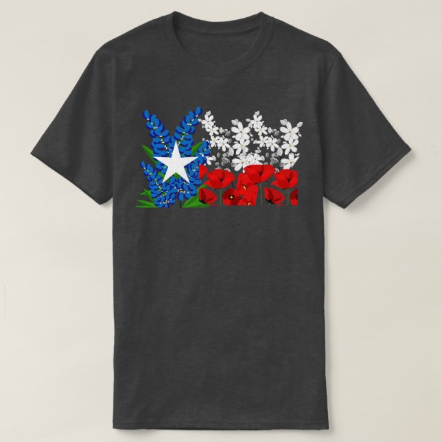 Camiseta Bluebonnet Texas Flag TShirt (Diseño del anverso)