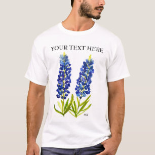 Camiseta Bluebonnets Texas State Flowe Lupine Watercolor