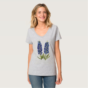 Camiseta Bluebonnets Texas Wildflowers Lupine Watercolor