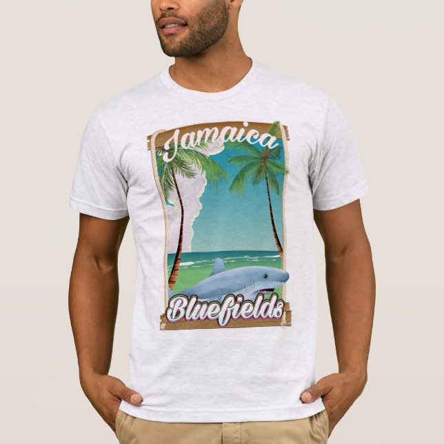 Camiseta Bluefields, poster de vacaciones en la playa de Ja (Anverso)