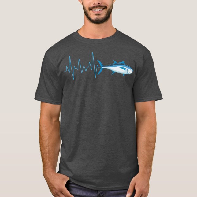Camiseta Bluefin Tuna Heartbeat EKG Pulseline Deep Sea (Anverso)