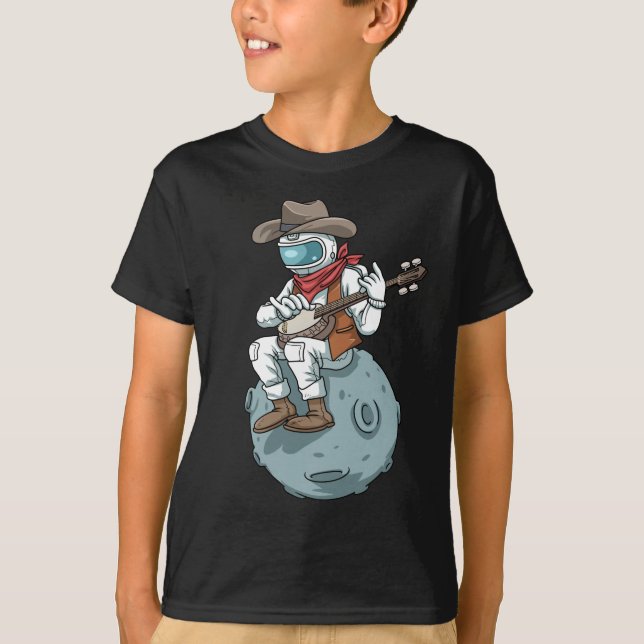 Camiseta Bluegrass Banjo Country Music Banjo Gira Cowboy (Anverso)