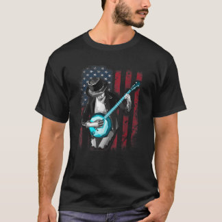 Camiseta Bluegrass Banjo Funny American Flag Gift Tee