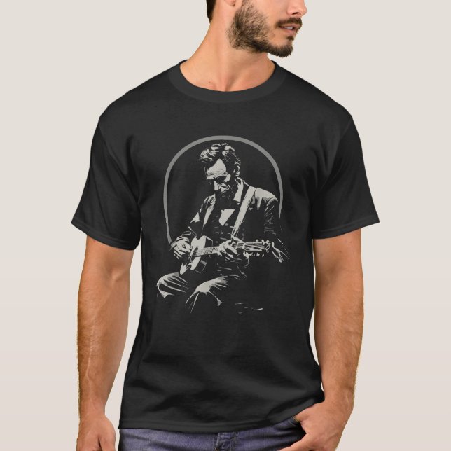 Camiseta Bluegrass Garage Abraham Lincoln Tocando guitarra (Anverso)