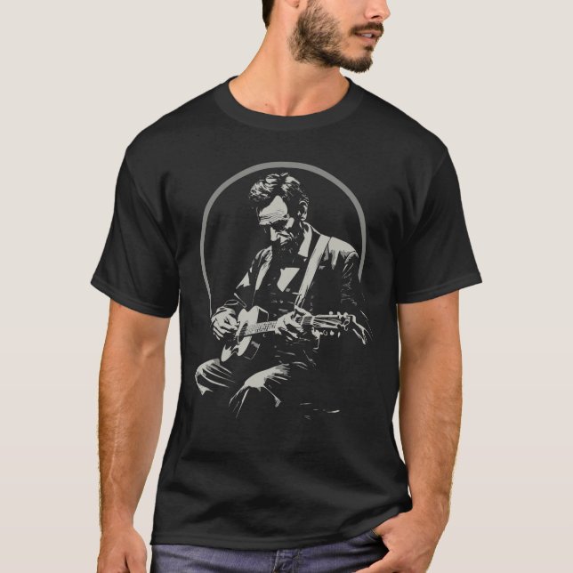 Camiseta BluegrassGarage Abraham Lincoln Tocando Guitarra R (Anverso)