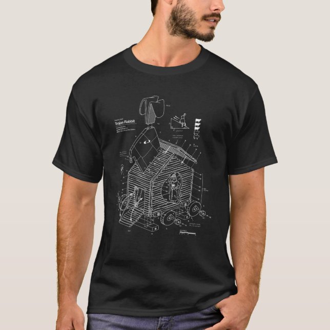 Camiseta Blueprint Trojan Horse Rabbit Funny (Anverso)