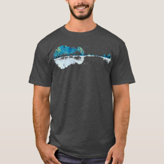 Camiseta Blues acuarelas de guitarra natural
