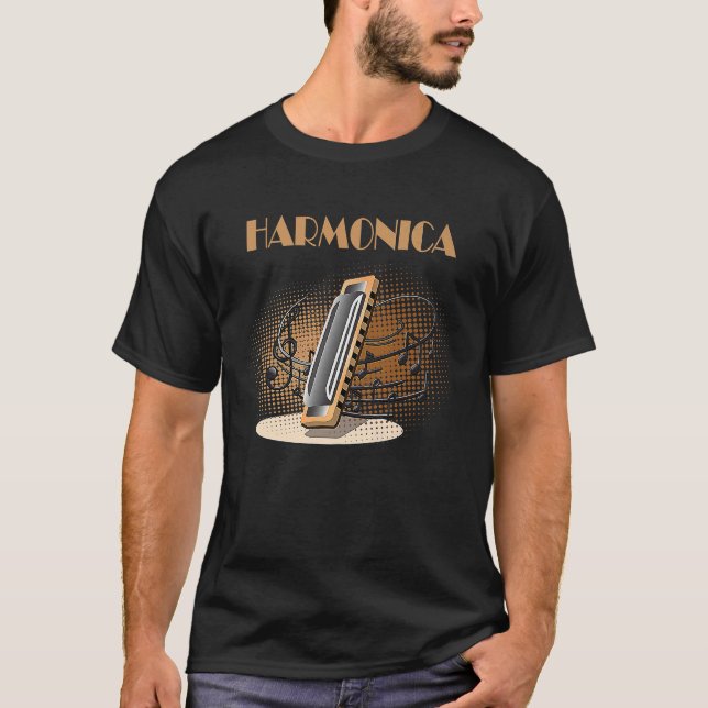 Camiseta Blues Armonica órgano de la boca armonica 1 (Anverso)