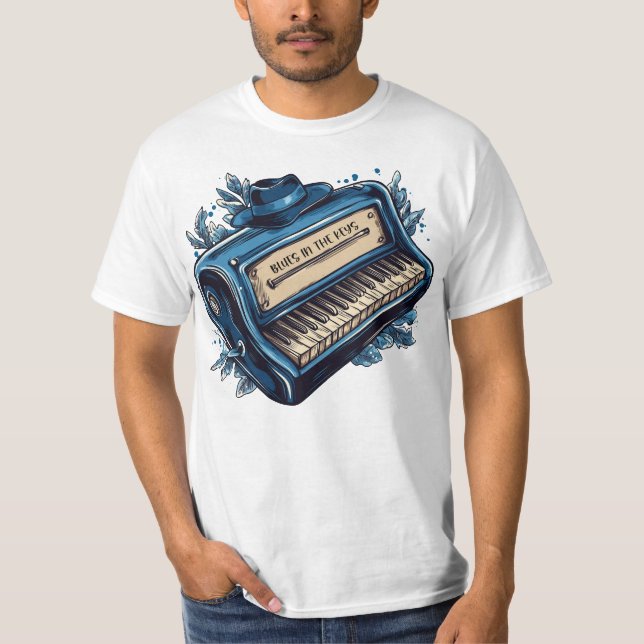 Camiseta Blues en las teclas (Anverso)