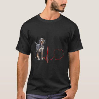 Camiseta Bluetick Coonhound Dog Heartbeat Ekg Perros divert