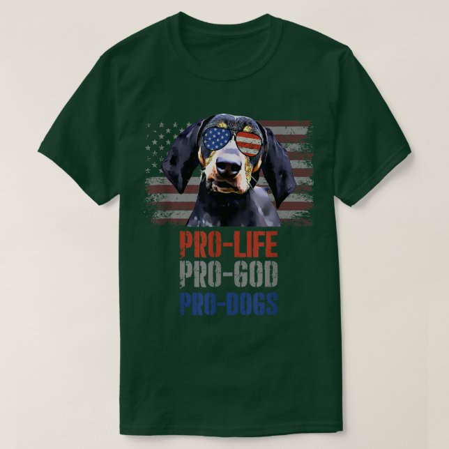 Camiseta Bluetick Coonhound Pro Life Pro God Pro Dogs T-Shi (Diseño del anverso)