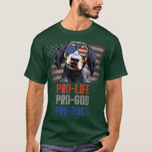 Camiseta Bluetick Coonhound Pro Life Pro God Pro Dogs T-Shi