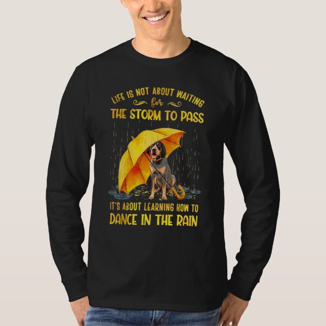 Camiseta Bluetick Coonhound trata de aprender a bailar (Anverso)