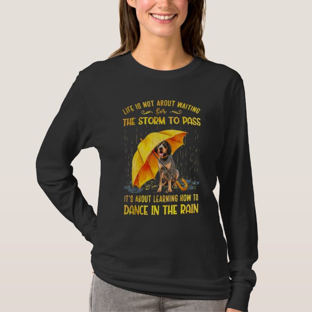 Camiseta Bluetick Coonhound trata de aprender a bailar (Anverso)