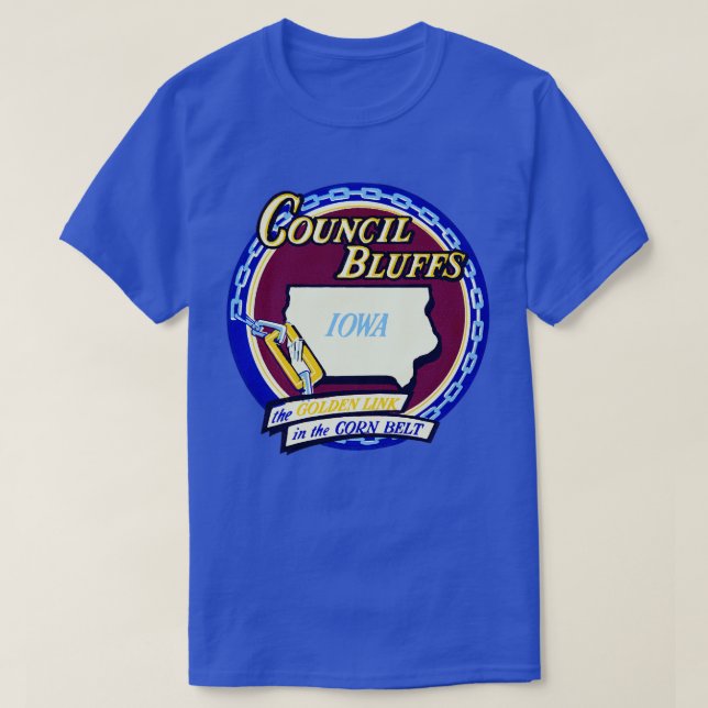 Camiseta Bluffs Iowa del Consejo de 1950 (Diseño del anverso)