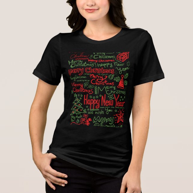 Camiseta blusa feminina de Natal  (Anverso)