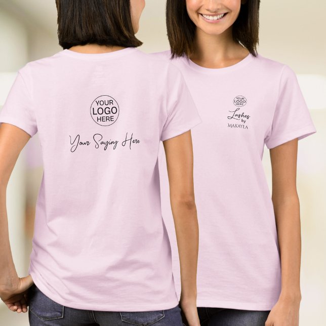 Camiseta Blush Pink Script Logo Lashes Staff (Subido por el creador)