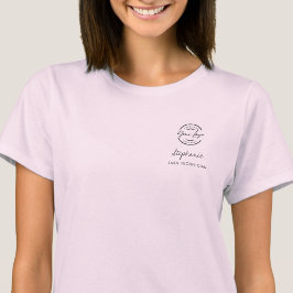 Camiseta Blush Pink Script Logo Lashes Staff