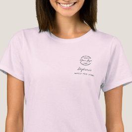 Camiseta Blush Pink Script Logo Makeup Staff